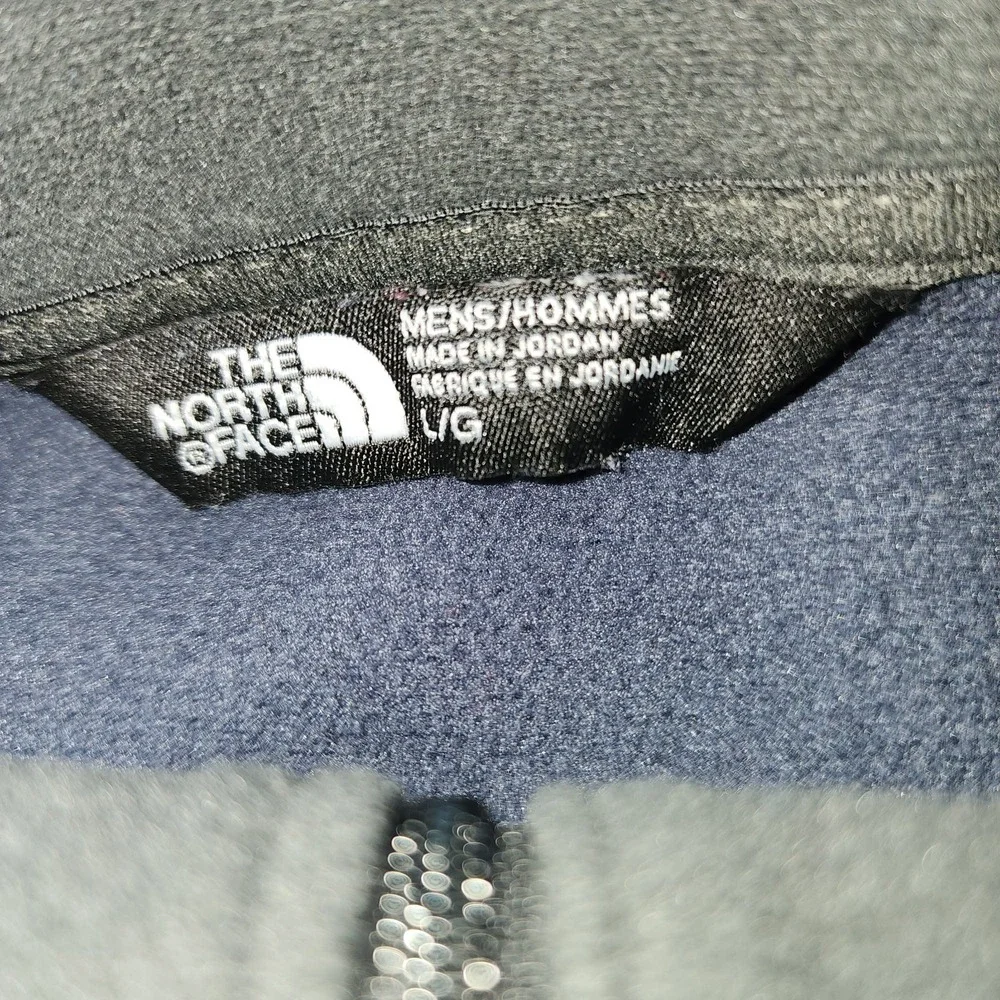 The North Face Mens Gray Geometric Pattern Quarter Zip Pullover Sweater Large